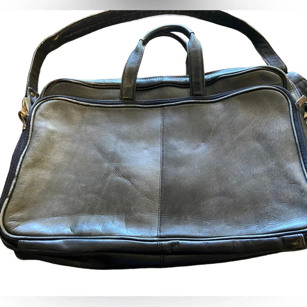 Vintage Wilsons Black Aged Leather Men’s High End Laptop Briefcase Attaché